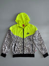 Nike Sportswear Windrunner Neon Volt & Geometric Print Hooded Jacket — Made in Vietnam | Size L