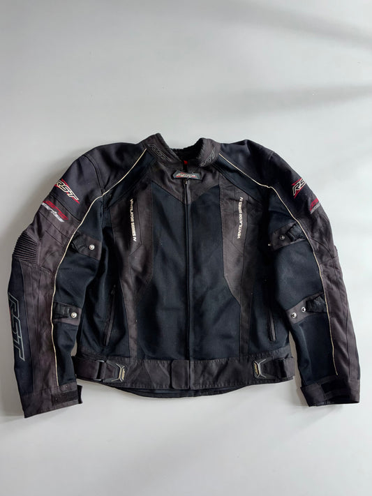 RST Ventilator Series IV Textile Motorcycle Jacket – Black Mesh Armored Riding Jacket (Back paded) (M)