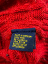 Polo Ralph Lauren Red Cable Knit Wool Crewneck Sweater (L/XL)
