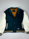 Vintage Levi's Wool Varsity Jacket – Green/Cream Leather Sleeves (2XL/3XL)