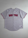 Majestic Boston Red Sox MLB Embroidered Baseball Jersey – Grey (3XL/4XL)