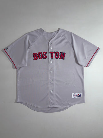 Majestic Boston Red Sox MLB Embroidered Baseball Jersey – Grey (3XL/4XL)