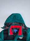 Adidas Originals Trefoil Colorblock Fleece-Lined Hooded Puffer Jacket Teal and detachable Cap (M)