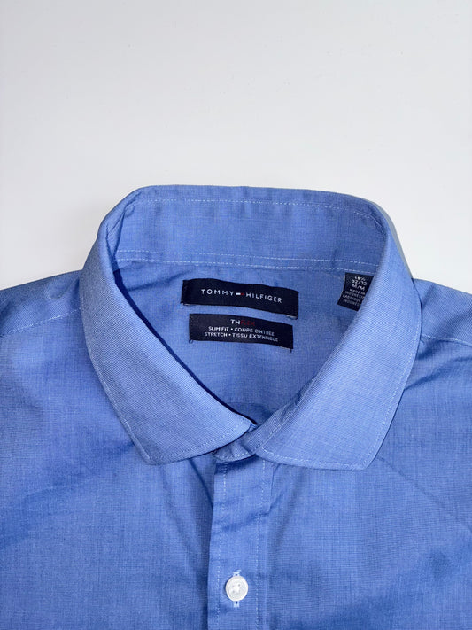 Tommy Hilfiger Blue TH Flex Slim Fit Stretch Shirt (Size M)