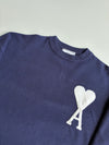 AMI Paris Ami de Coeur Navy Knit Sweater(XL)