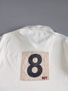Tommy Hilfiger White Rugby Polo Eastern River 1956 Patch, NY 8 Back Print, (L)
