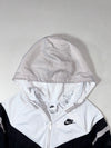 Nike Windrunner Style Zip Hoodie (Kids) — Black/White/Grey (XS)