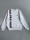 Fila Biella Italia Crewneck Sweatshirt | White | Big Logo Spellout (S)