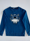 Kenzo Paris | Tiger Logo Crewneck Sweatshirt | Teal Blue (S)