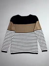 Tommy Hilfiger Colourblock Breton Stripe Knit Sweater – Black/Camel/White (S)
