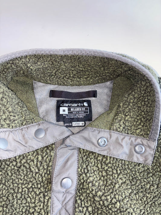 Carhartt | Sherpa Fleece Snap-Front Pullover | Olive Green (L)