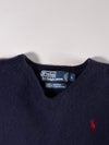 Vintage Polo by Ralph Lauren Navy Lambswool V-Neck Sweater WOMENS (XS)