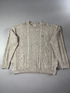Vintage Lacoste Sport Cable Knit Sweater – Oatmeal Beige Fisherman (2XL/3XL)
