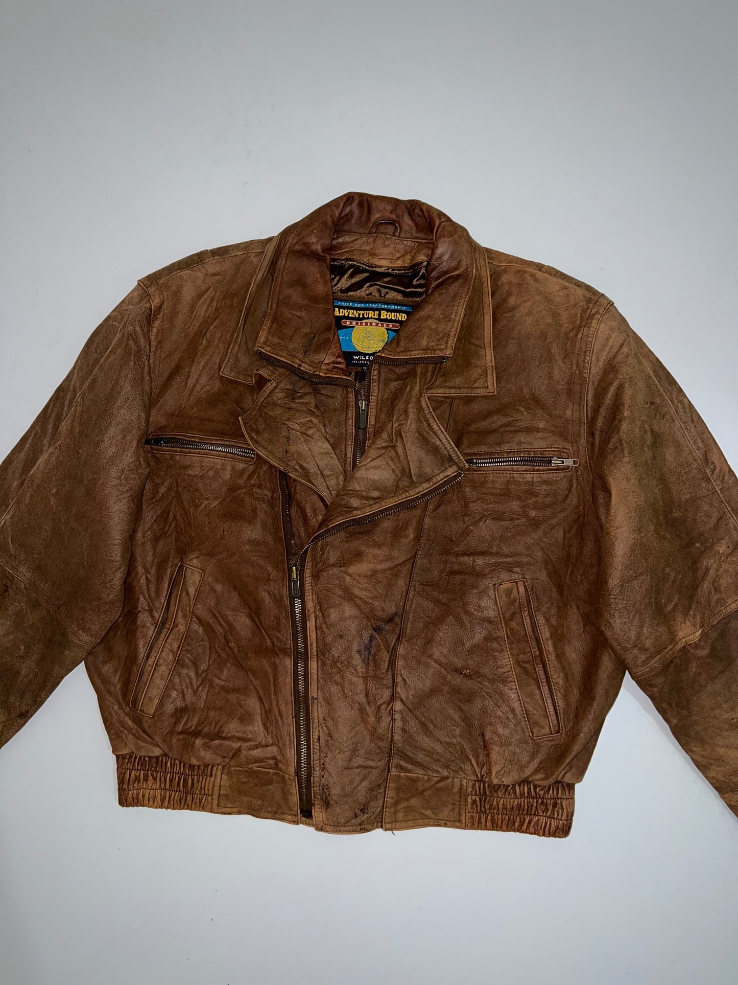 !                                                                                                              Adventure Bond Original Leather Jacket (XL)