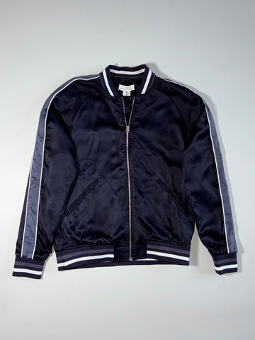 H&M L.O.G.G. Satin Bomber Jacket – Navy | Women's (S/M)