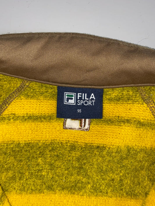 Fila Sport | Yellow Striped Quarter-Zip Fleece (S)