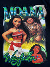 Disney Princess Moana Wayfinder Graphic Tee Vintage Bootleg Homage Style, Maui Print (L)