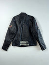 Harley-Davidson Black Leather Eagle Graphic Biker Jacket with Patches (M)