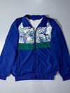 Ellesse Colorblock Windbreaker Jacket – Royal Blue/Green Abstract Print (L)