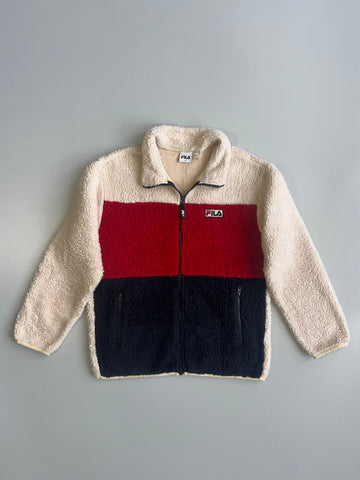 Fila Reg Fit Colourblock Sherpa Fleece Full-Zip Jacket (S)