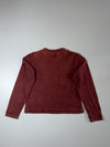 Big John Jeans Co. | Maroon Gothic Embroidered Long Sleeve Tee (L)
