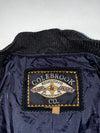 Colebrook & Co Black Suede Varsity Bomber with Taupe Nubuck Sleeves (XL/2XL)