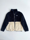 FILA Colorblock Sherpa Fleece Zip Jacket – Navy/Cream (S)