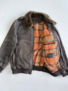 Oconis Premium Original Detachable Fur Collar Heavy Leather Jacket ( XL)