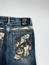 Jizo “Karashishi & Peony” Fully Embroidered Japanese Denim Pants (W:34|L:38)
