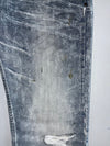Japanese Vintage | Samurai Embroidered Distressed Jeans | Grey Wash (W:28|L:43)