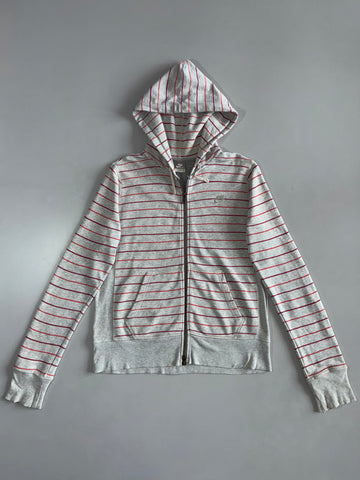 Nike Grey Striped Zip Hoodie (L)