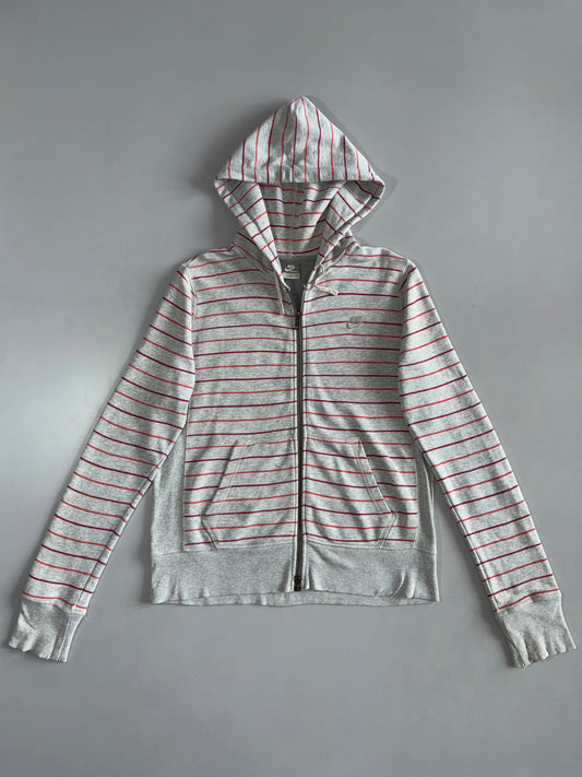 Nike Grey Striped Zip Hoodie (L)
