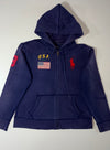 Polo Ralph Lauren | Navy USA Flag Big Pony Zip Hoodie | (L)