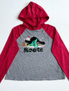 Roots Holiday Beaver Graphic Hooded Long Sleeve Tee – (L)