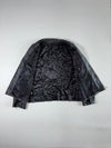 Vintage | Black Collarless Zip-Up Leather Jacket(M)