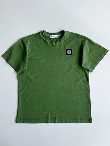 Stone Island T-Shirt Olive Green Compass Patch (L)