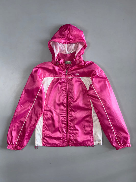 New Balance | Hooded Windbreaker Jacket | Hot Pink/White (S)