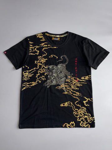 Polo Smart | Black Samurai Tiger Graphic Tee (L)