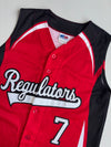 Athletic Knit "Regulators" #7 Red Black Sleeveless Baseball Jersey  (S)