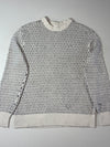 Lacoste L!VE Jacquard Crew Neck Knit Sweater – Off-White/Navy (L)