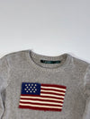 Lauren Ralph Lauren Grey American Flag Knit Sweater – Women's (XS/S)