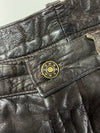 Angelo Litrico Vintage Distressed Dark Brown Leather Pants (W:31) (L:40)