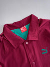 Puma Coach Jacket Maroon & Green Snap Button Windbreaker (L)