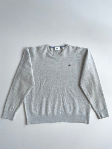 Lacoste Light Grey Knit Crewneck Sweater (M)