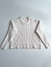 Tommy Hilfiger Cream Cable Knit Crewneck Sweater (XL)