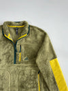 Adidas Sherpa Quarter-Zip Fleece Jacket – Olive/Yellow (L)