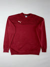 Puma Crewneck Sweatshirt – Textured Chest Panel – Dark Red / Maroon (2XL)