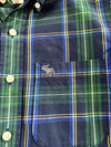 Vintage Abercrombie And Fitch Navy Green Plaid Shirt (M)