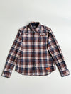 5th Street Premium Patch Embroidered Plaid Flannel Shirt – Brown/Navy (S)