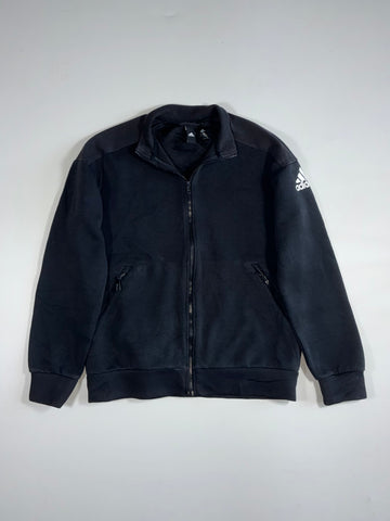 Adidas Full Zip Track Jacket with Sleeve Logo – Black (M)